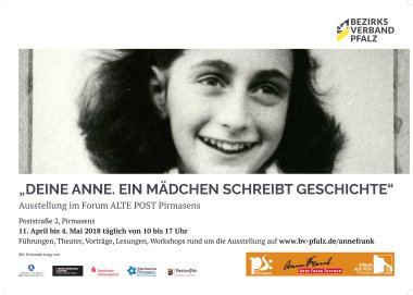 Ausstellungsplakat "Deine Anne. Ein Mädchen schreibt Geschichte" im Forum ALTE POST