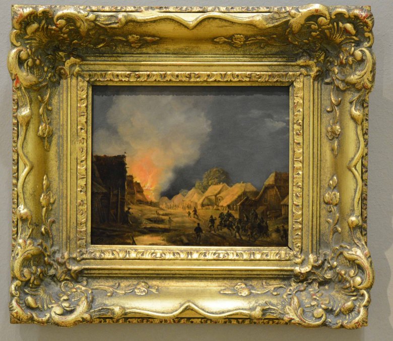 Heinrich Bürkel - Brand in einem Dorf