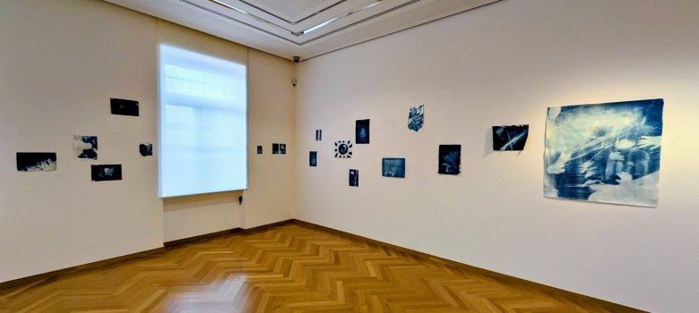 Cyanotypien, die bei zwei Workshops entstanden sind Cyanotypien, die bei zwei Workshops entstanden sind
