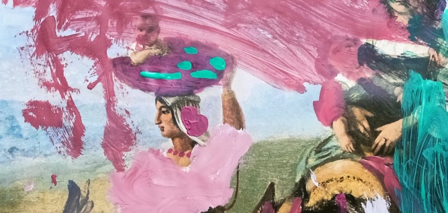 Kreative Übermalung beim Ferientag im Forum ALTE POST